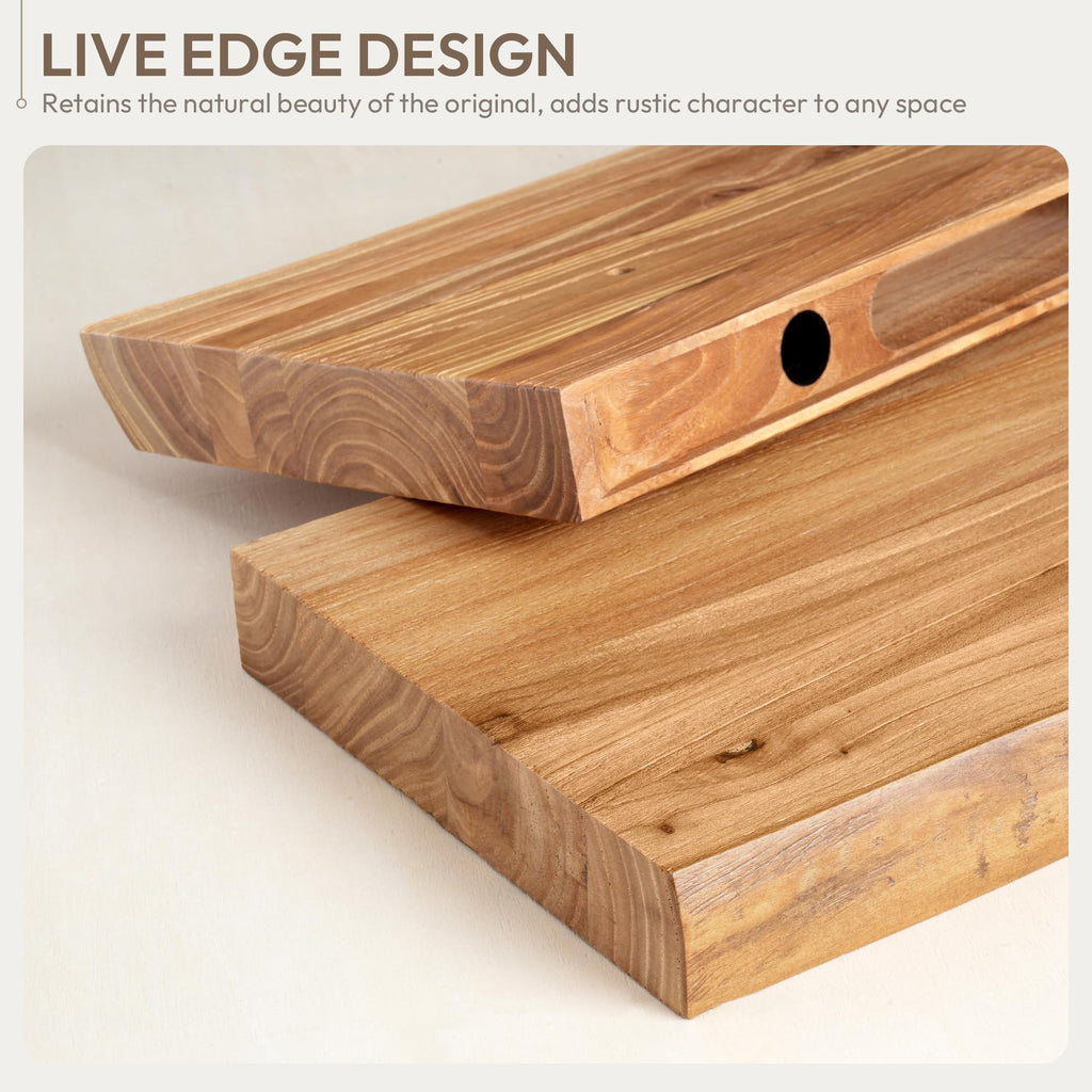 36in Wood Floating Shelves for Wall Mounted, 2Pack|Natural