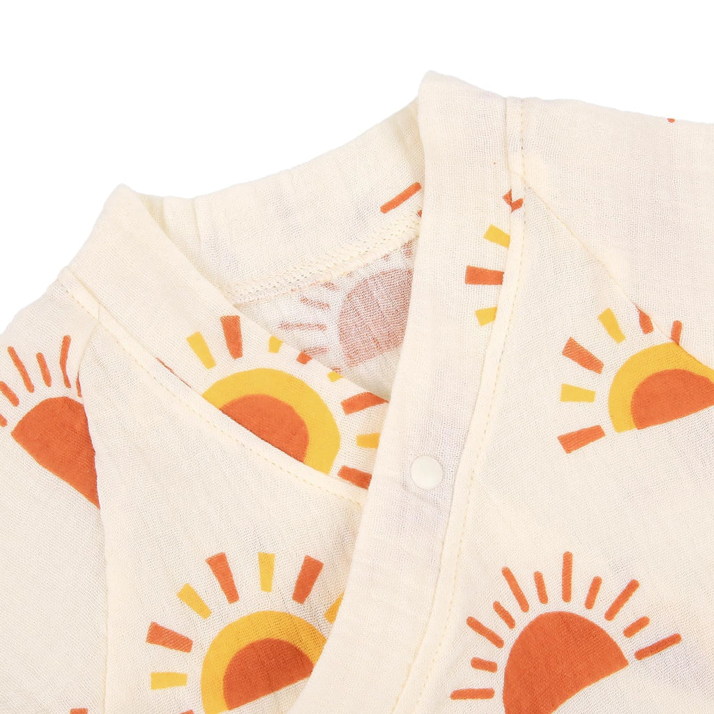 Newborn Muslin Robe Baby Kimono Bodysuit Infant Cotton Romper