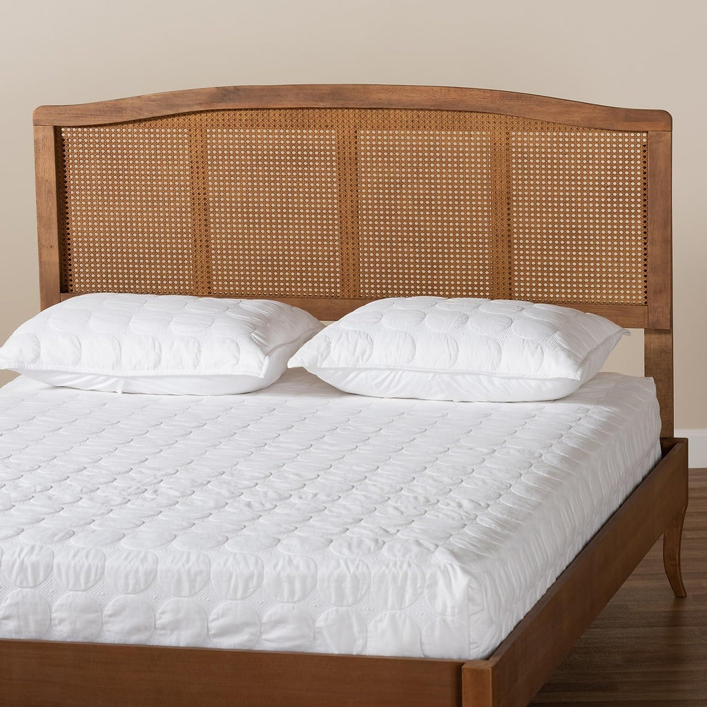 King Wood Headboard, 78.1-inch W 0.8-inch D 40.94-inch H, Ash Walnut