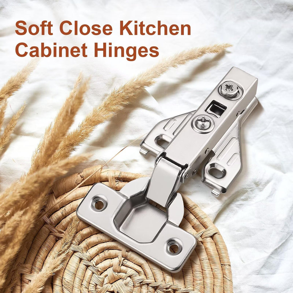 5 Pairs (10 Pack) Soft Close Kitchen Cabinet Door Hinges fit for Face Frame Cabinet, 105 Degree Opening Angel Self