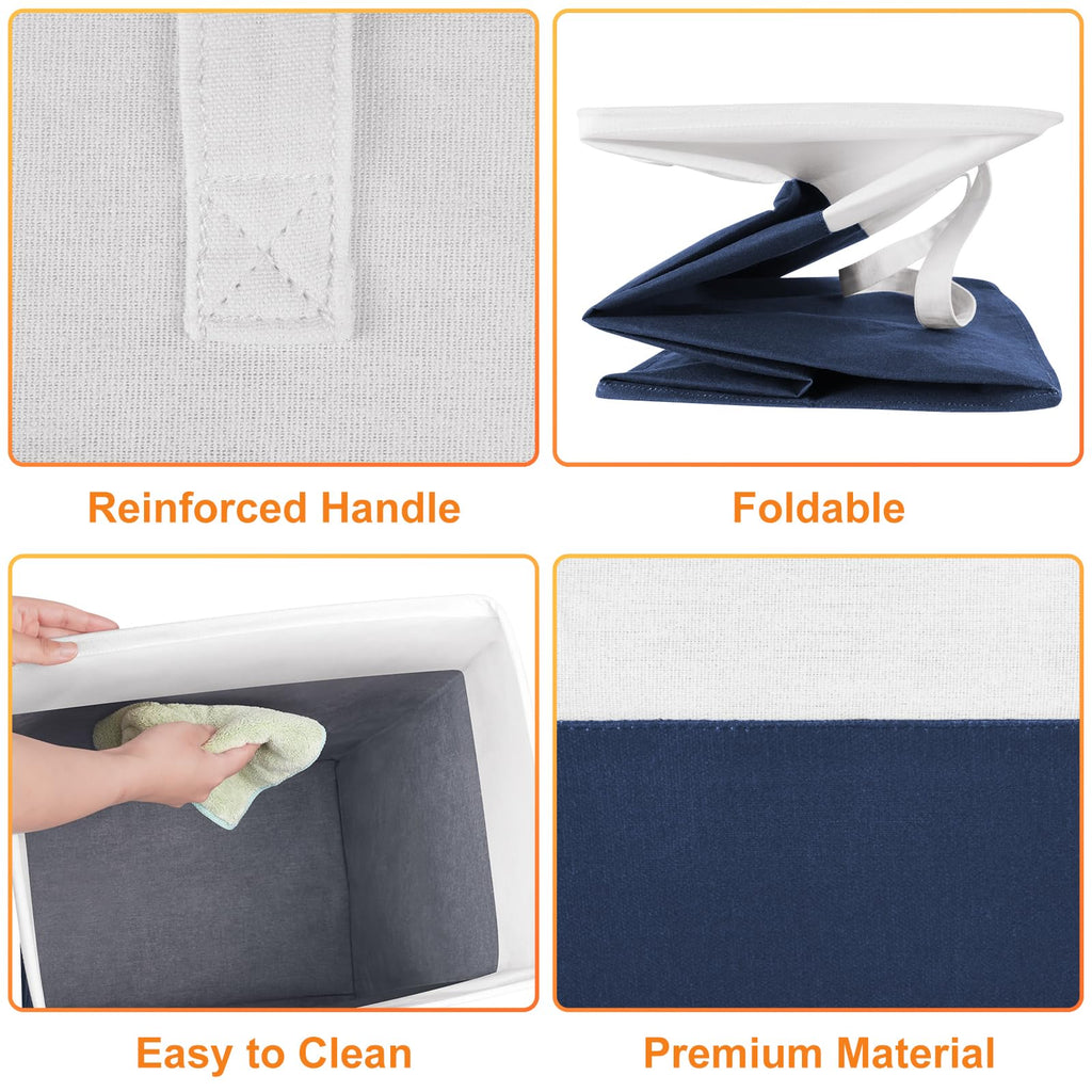 Laundry Basket 3-Pack, Laundry Hamper, 100L-Blue