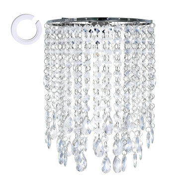 Chandelier Shades, Mini Crystal Shade, Acrylic Beaded Hanging Lampshade, Modern 2-Tiers Pendant Light Shades