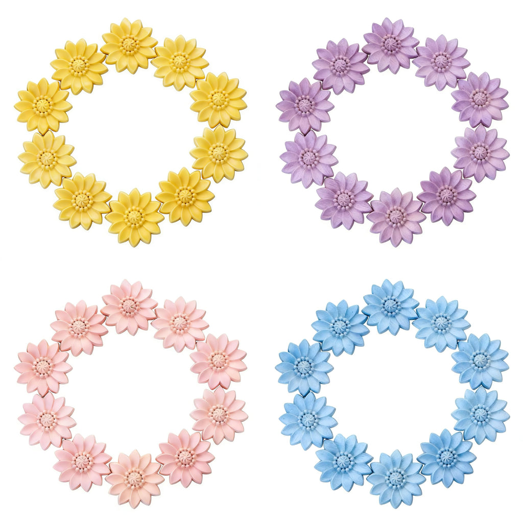 10-Pack Wood Rosettes Little Flowers Onlay Appliques (Dia-5cm/2), Unpainted Round Wood Appliques Decorative Carving