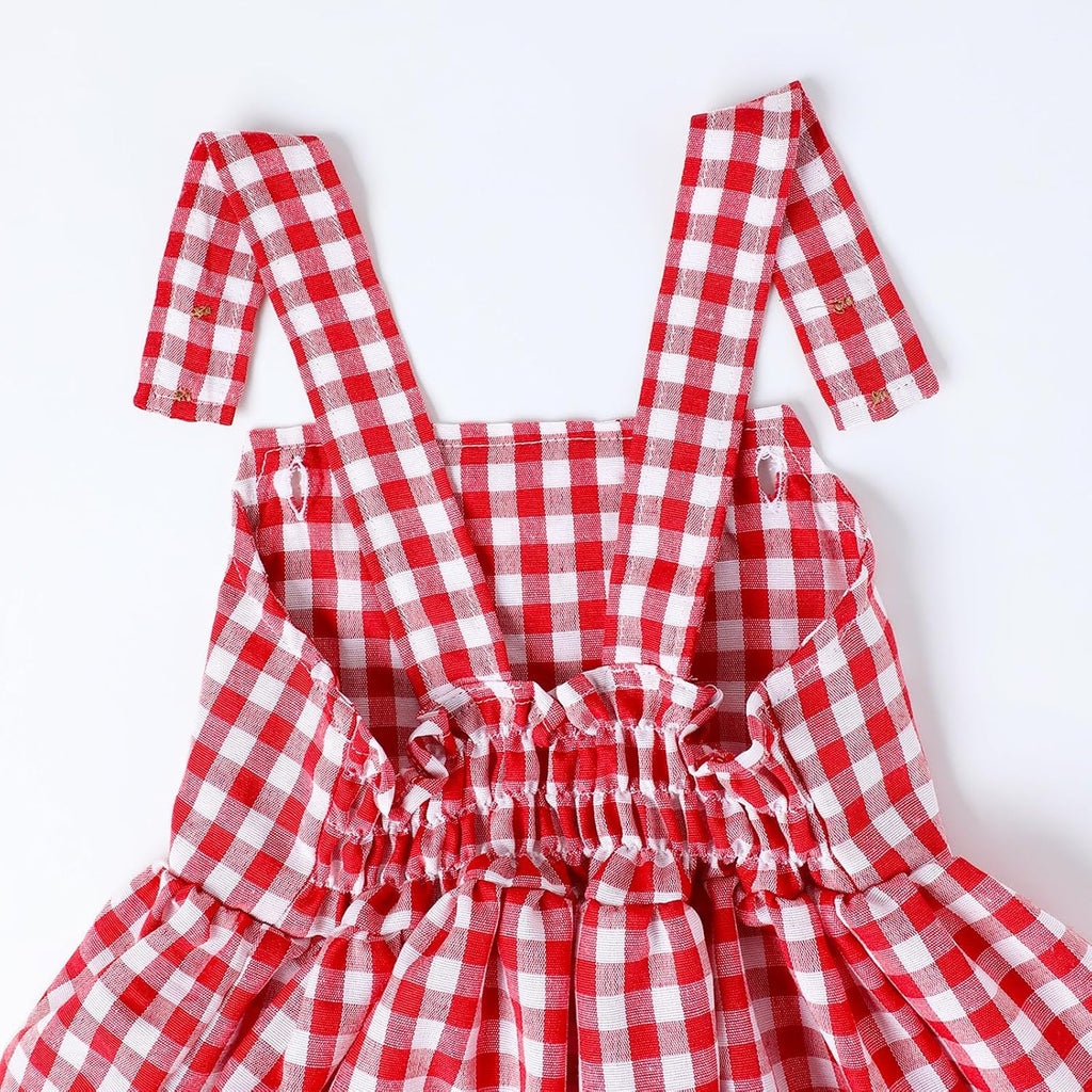 Girls Dress Set 2pc Pinafore Suspender Dress Outfit with Cotton Tees Summer Casual Play Dress