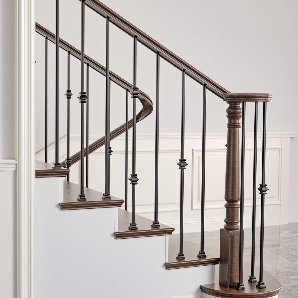 Wrought Iron Hollow Balusters - Deck Spindles Stair Railing Indoor, Stair Straight Hollow Iron Baluster Stair