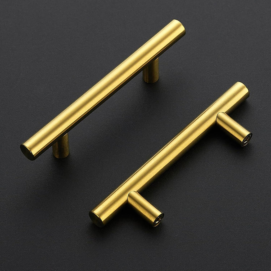 30 Pack 5 Inch Cabinet Pulls Kitchen Cabinet Handles with 3 Inch Hole Center Brushed Brass Cabinet Hardware Stainless