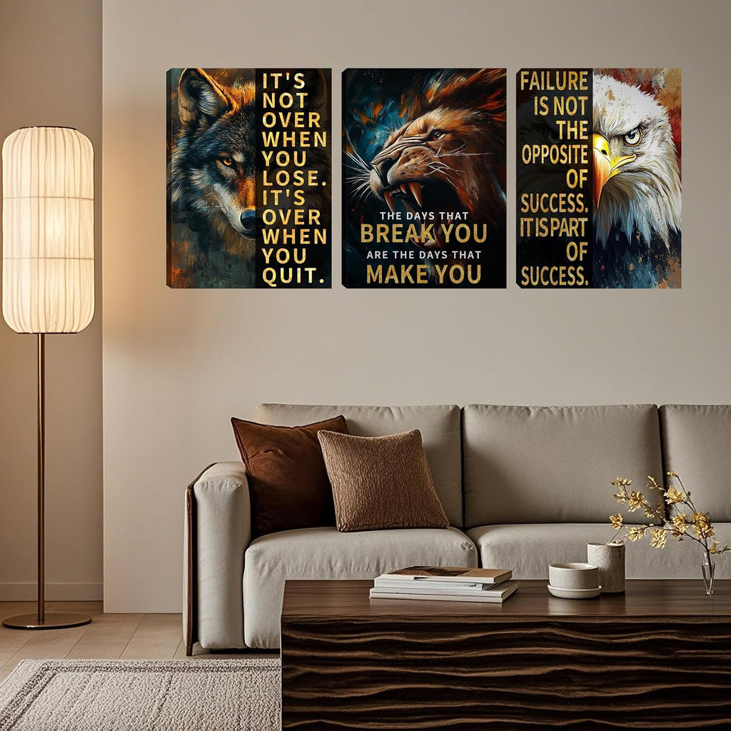 3 Panel Print Canvas Wall Art Motivational Office Wall Decor Painting Inspirational Posters Modern Inspiring Artwork