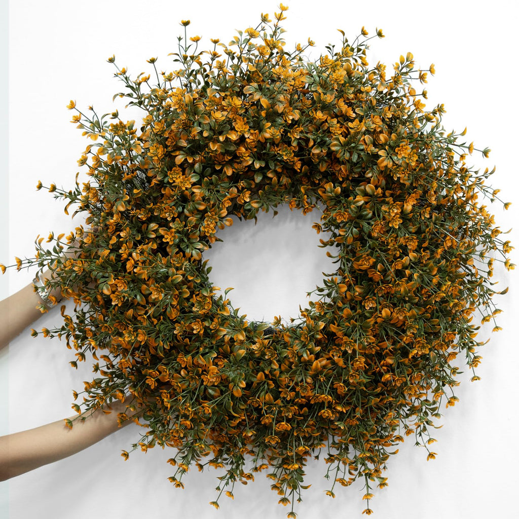 26 Inch Fall Boxwoods Wreaths for Front Door Large Wreath Home Decor