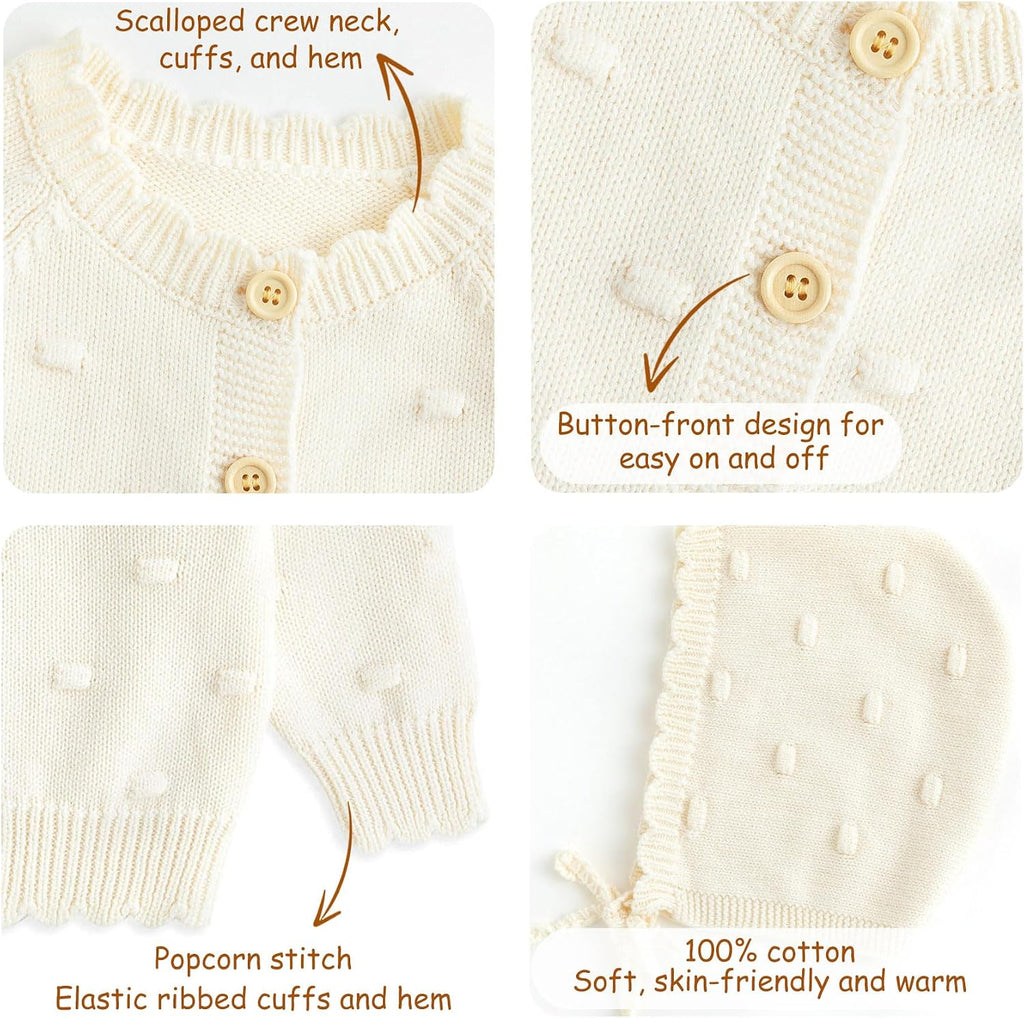 Baby Girl Knit Cardigan Sweater Button Down Toddler Sweaters for Spring Fall