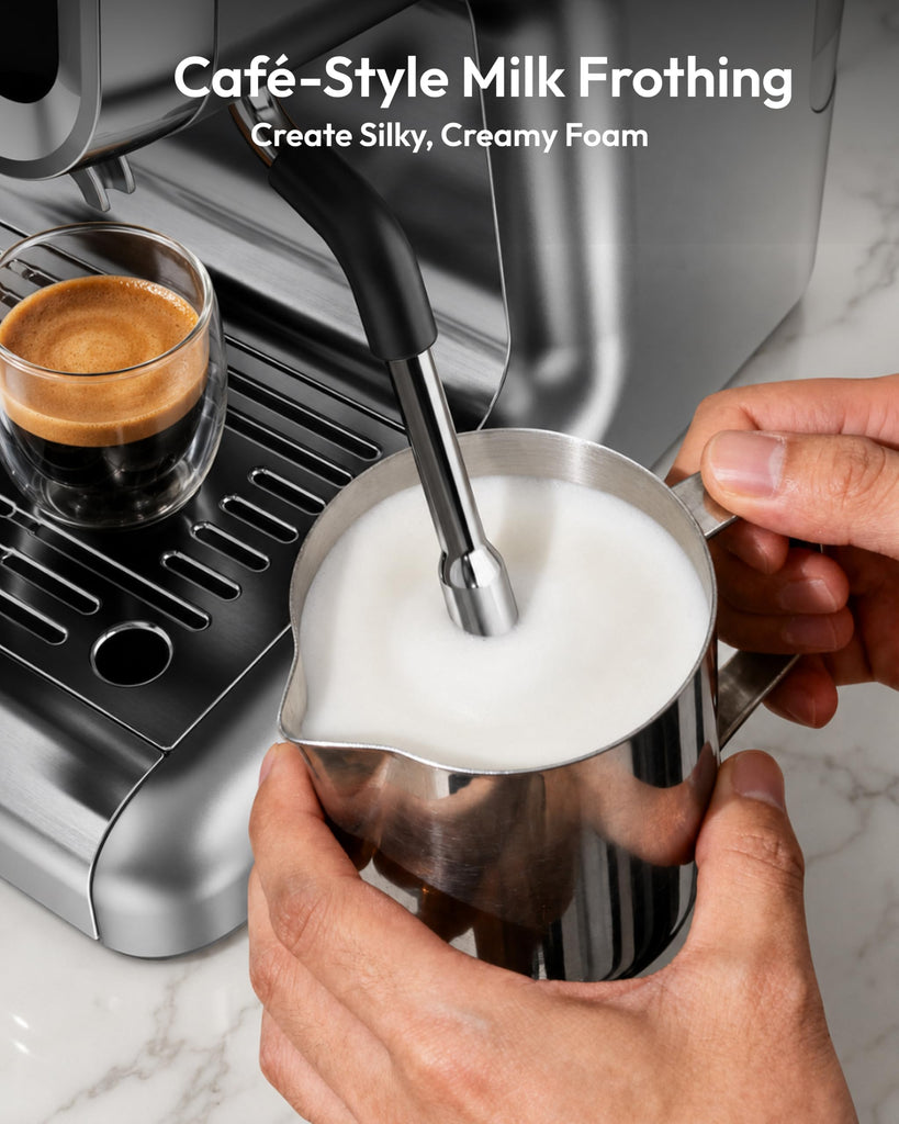 Espresso Machine with Grinder, 30 Grind Settings, 20 Bar Coffee Maker with 58mm Portafilter, Expresso Coffee Machines