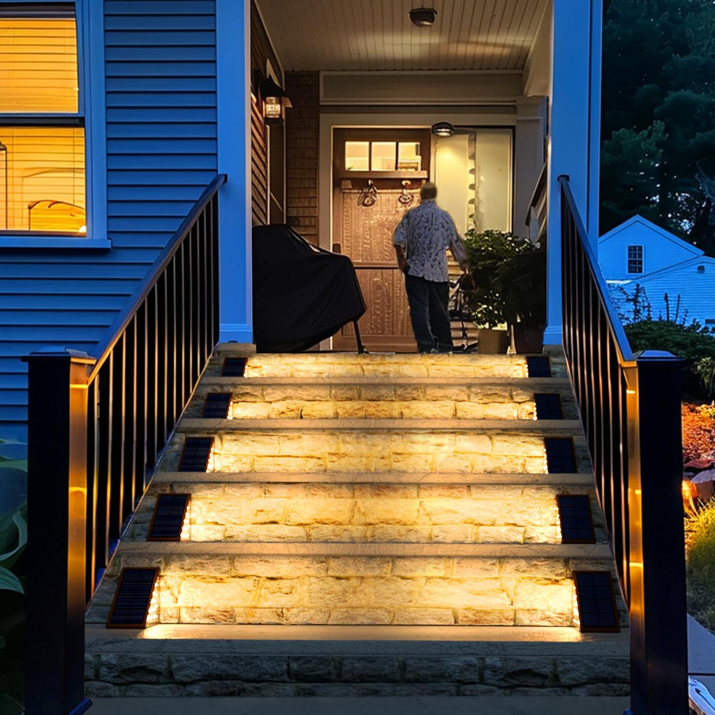 Solar Step Lights for Outside, 6pack Solar Stair Lights Outdoor Waterproof IP67, Outdoor Deck Step Light LED for
