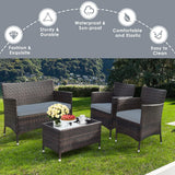 4-Piece Rattan Patio Set, Outdoor/Indoor Wicker Conversation Set for Pool, Backyard, Lawn