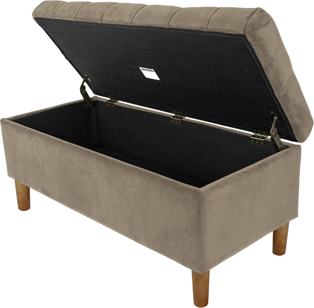 40" Ainsley Button Tufted Storage Bench - Fawn Velvet