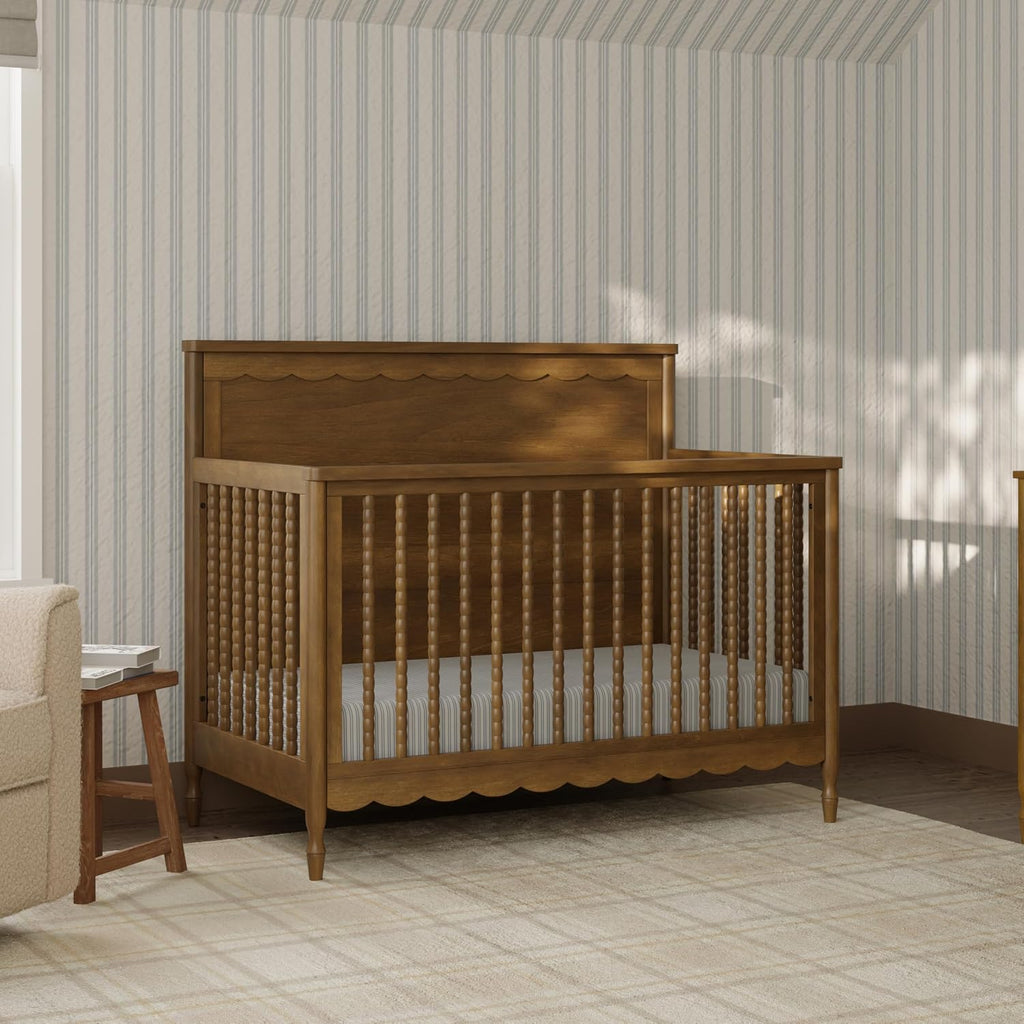 Ambrosia 4-in-1 Baby Convertible Crib, Natural Walnut | GREENGUARD Certified, Converts to Toddler Bed, Daybed &