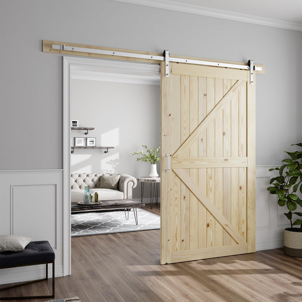 48in x 84in Sliding Barn Door with Brushed Nickel Hardware