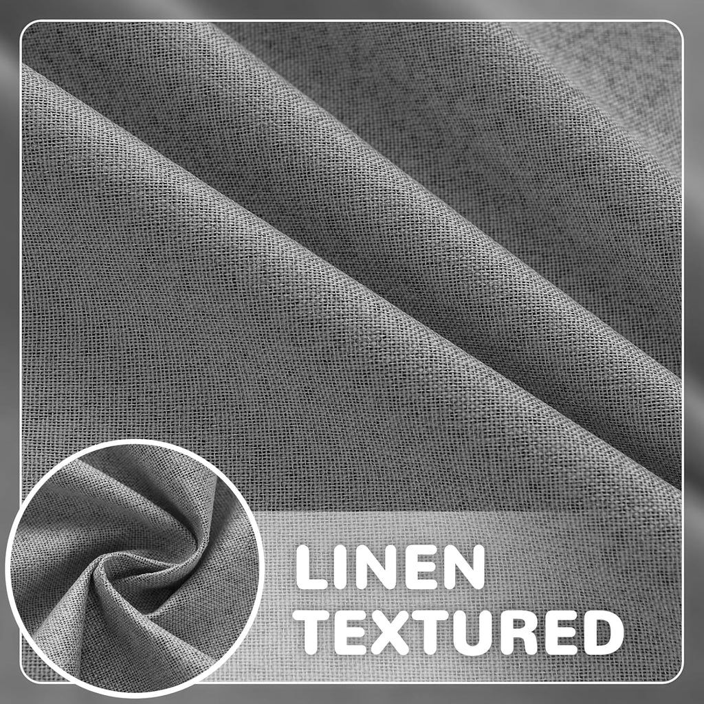Linen Outdoor Curtains Waterproof with Zipper Blackout Curtains 2 Panels Top & Bottom Grommet Patio Outdoor Privacy
