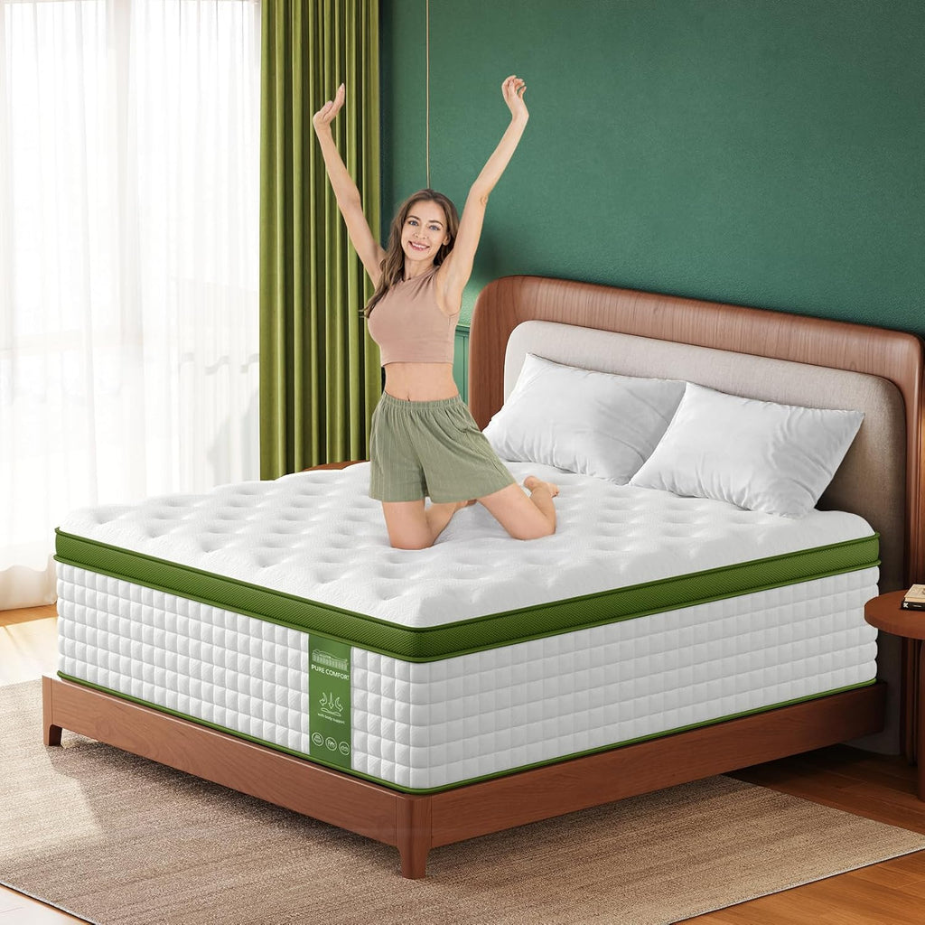 Medium Firm Cal King Mattress 13 Inch, Hotel Collection Hybrid Mattresses -Targeted Lumbar & Shoulder Support for