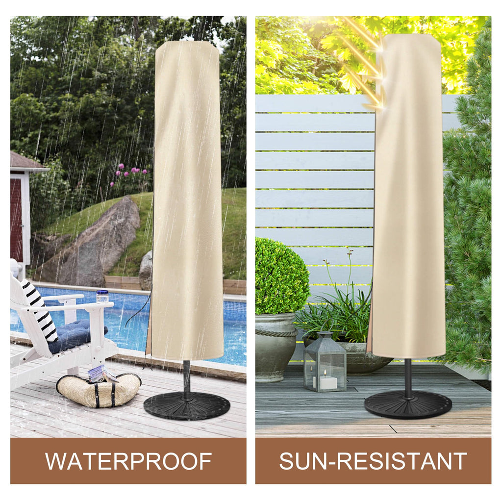 Outdoor - Patio Umbrella Covers with Waterproof Oxford, Folding Rod, Parasol Cover for 7.5ft - 11ft Round Table