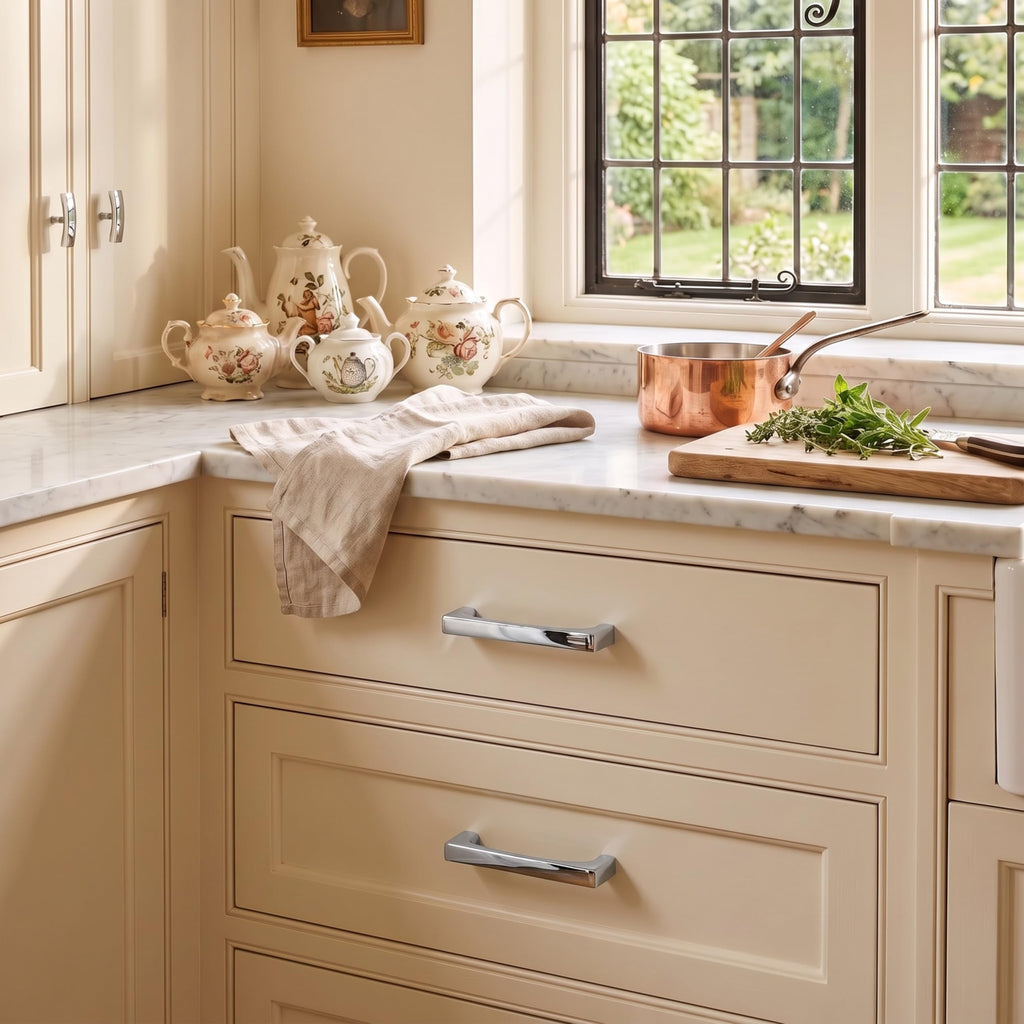 10 Pack Solid Handles 6-Inch(152mm) Polished Chrome Cabinet Pulls,Heavy Duty Cabinets, Cupboards, Drawers and