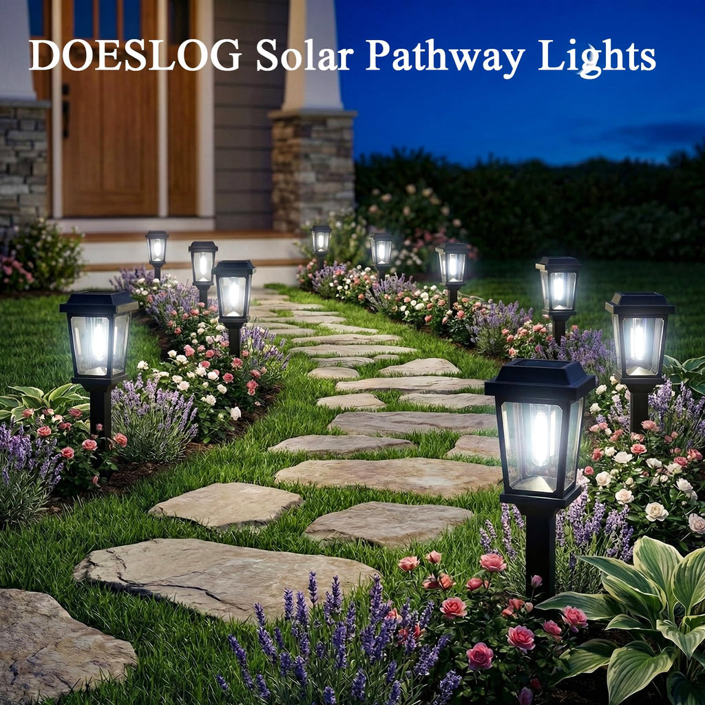 Solar Pathway Lights Outdoor Waterproof 10 Pack LED Garden Lights
