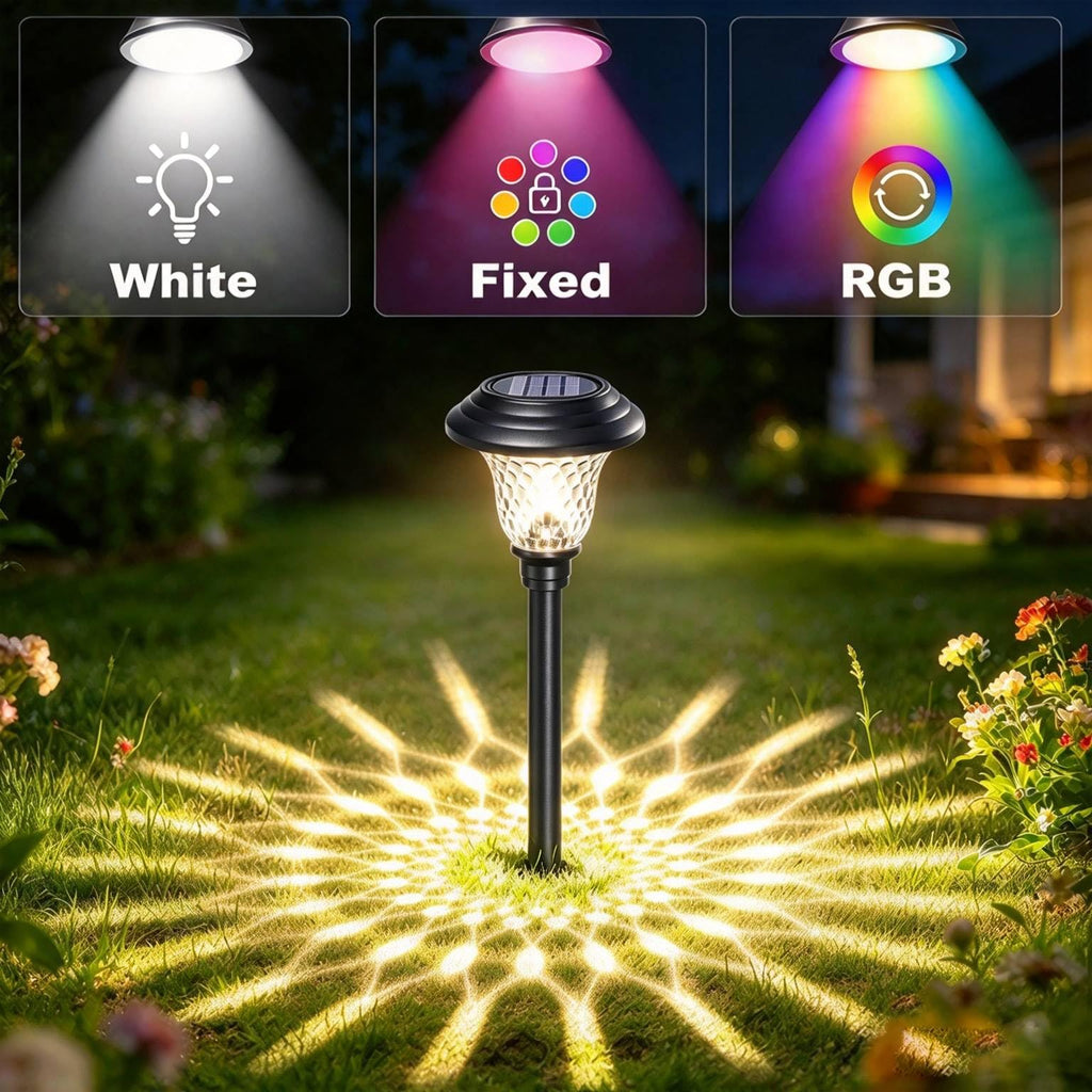 8 Pack Solar Pathway Lights Outdoor Solar Powered Light Waterproof Glass High Lumen for Garden Landscape Path Yard