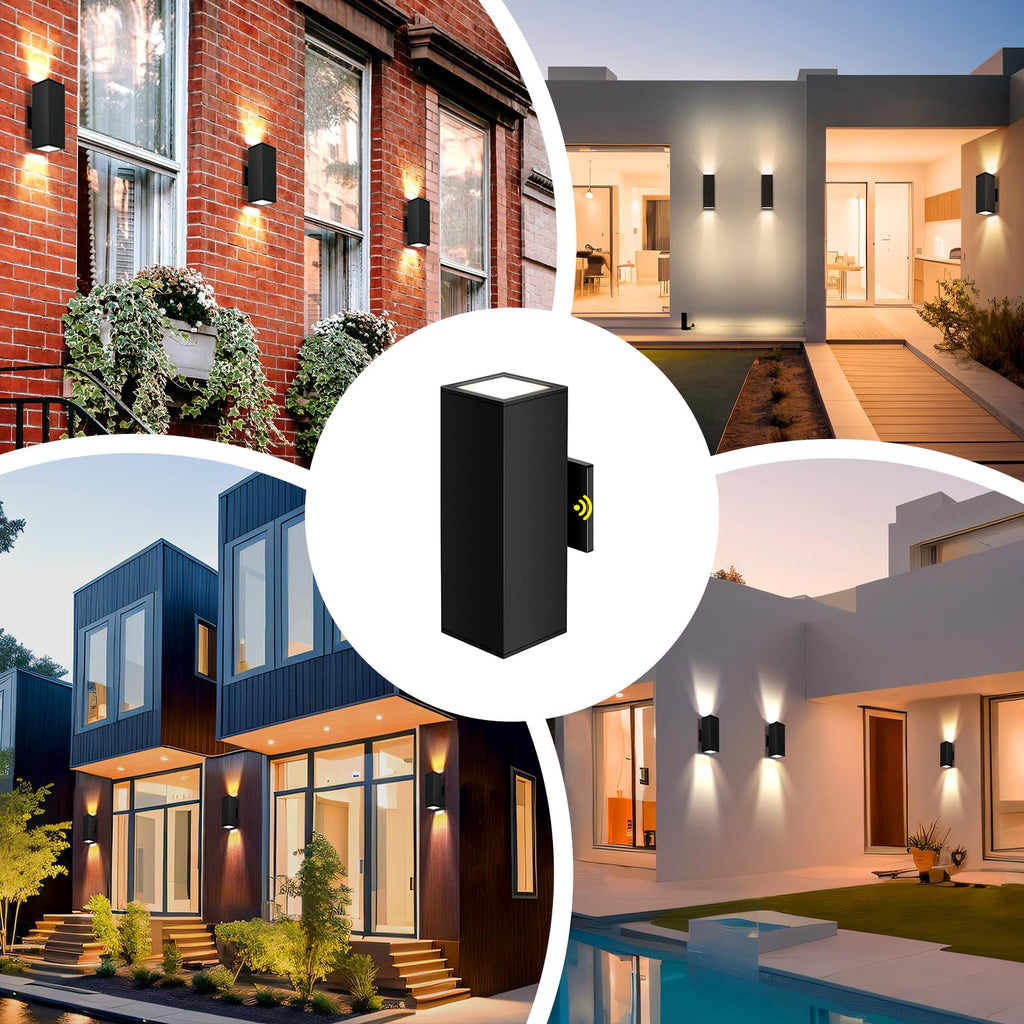 2-Pack Exterior Wall Light Fixtures, Up Down Outdoor Waterproof