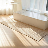 Jute-Cotton Rug 2x6 - Luxurious Natural Hallway Runner with Non-Slip Backing, Low-Profile Kitchen Ru