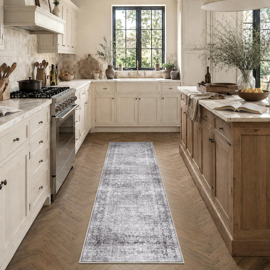 2x6 Vintage Washable Kitchen Runner Rug, Non-Slip Floor Mat