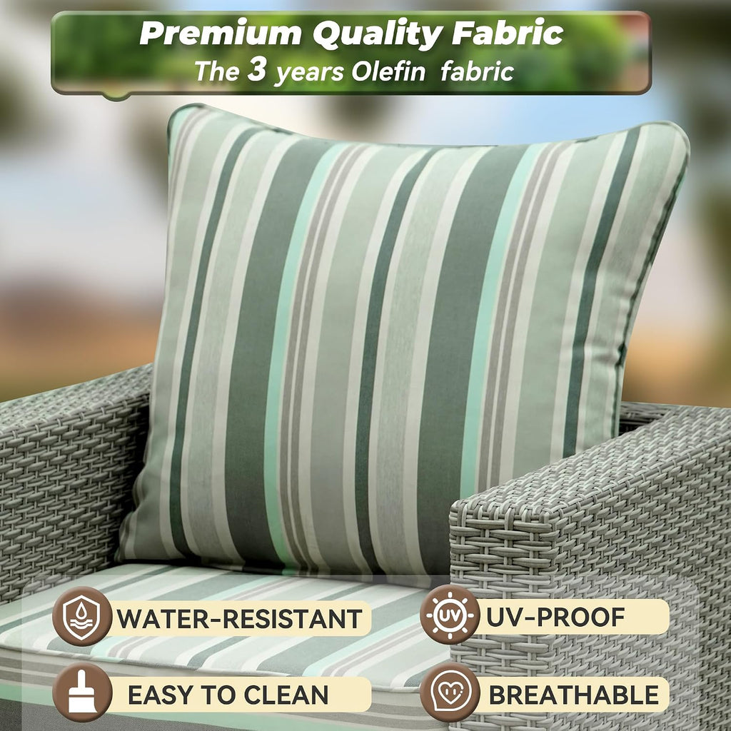 Deep Seat Patio Cushions Set 24 x 24 Inch,Olefin Fabric Outdoor Seat Cushion,Patio Furniture Cushions with Removable
