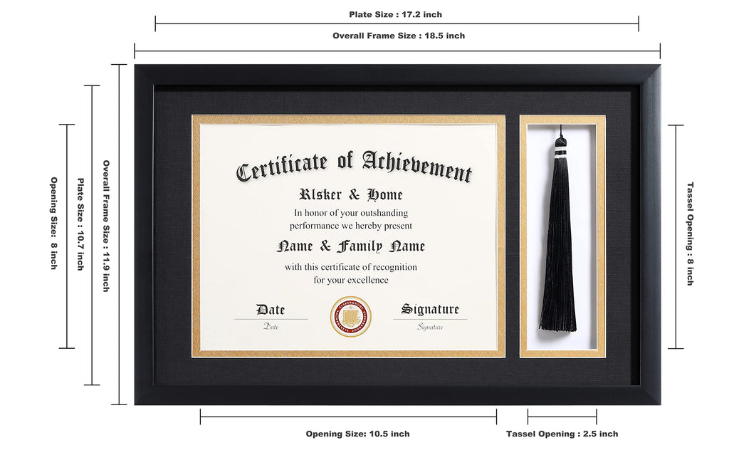 11x17 Diploma Frames with Tassel Holder for 8.5x11 Certificate