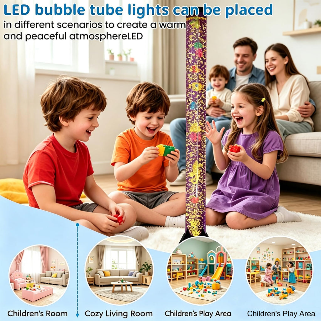 Inspired Nelson Style 4FT Sensory LED Water Bubble Tube Lamp with a Bracket