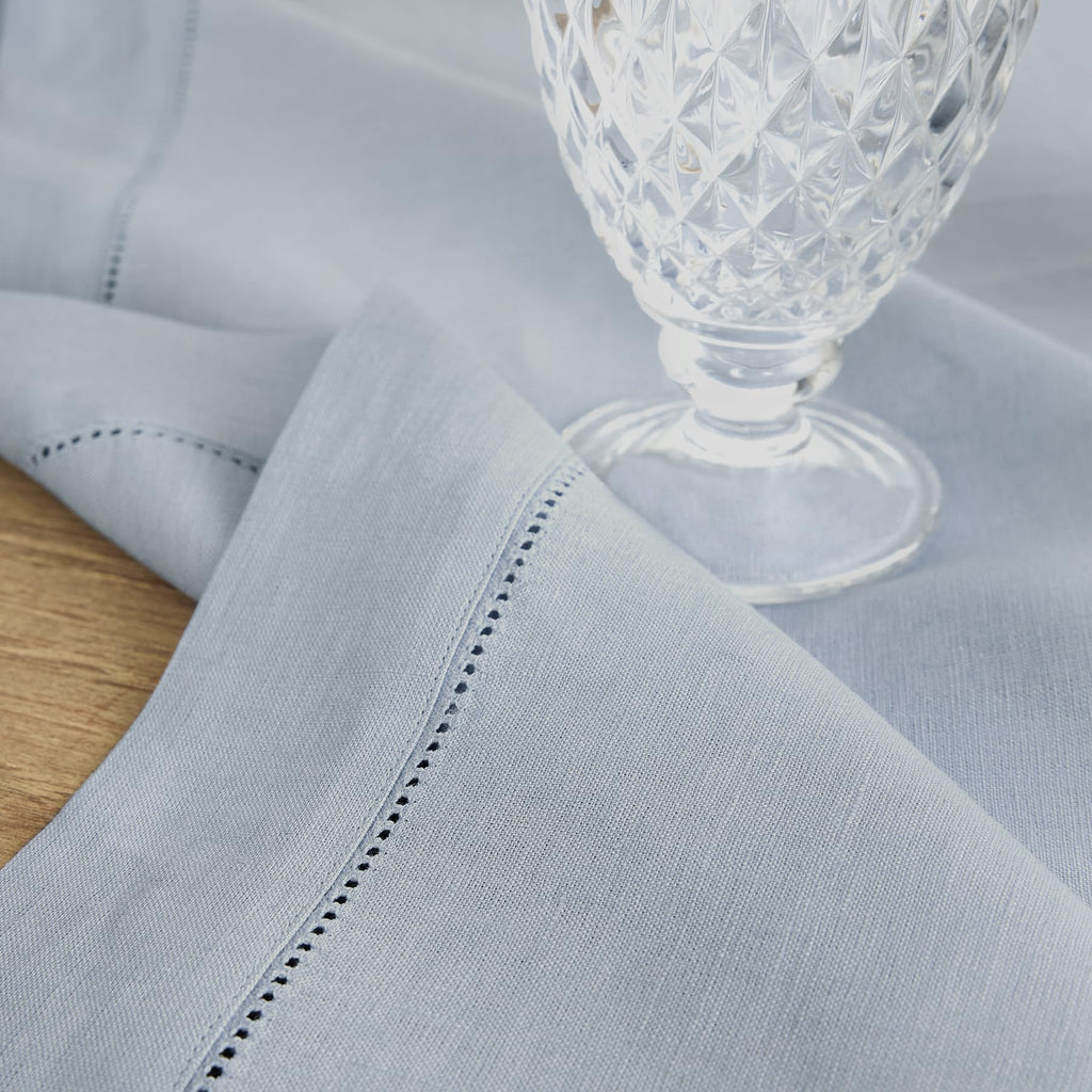 100% Pure Linen Rectangle Tablecloth, Dusty Blue 60 x 156 in