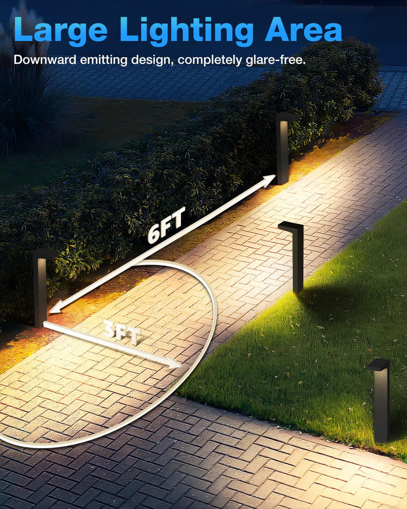 5W 3000K LED Low Voltage Landscape Pathway Lights Black, 4 Pack