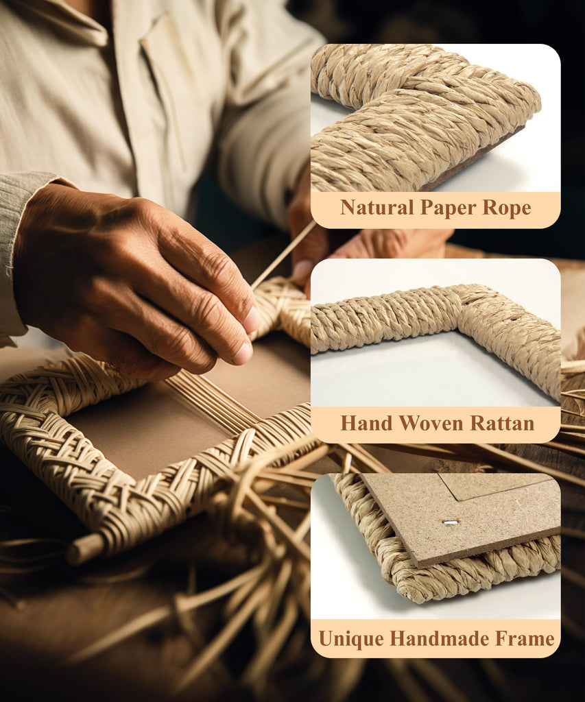 Boho 8x10 Picture Frame Rattan 8 x 10 Photo Frame