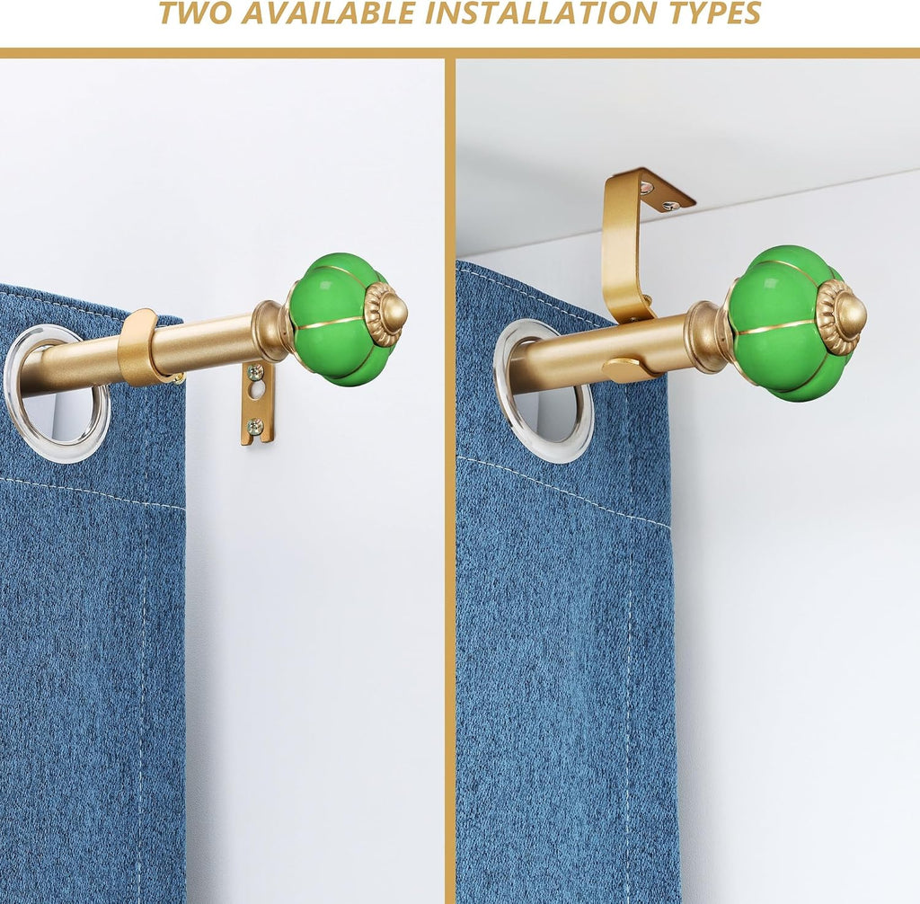 Ceramic Curtain Rods for Windows 18 to 55 Inch,1 Inch Adjustable Telescoping Drapery Rod Heavy Duty Window Treatment