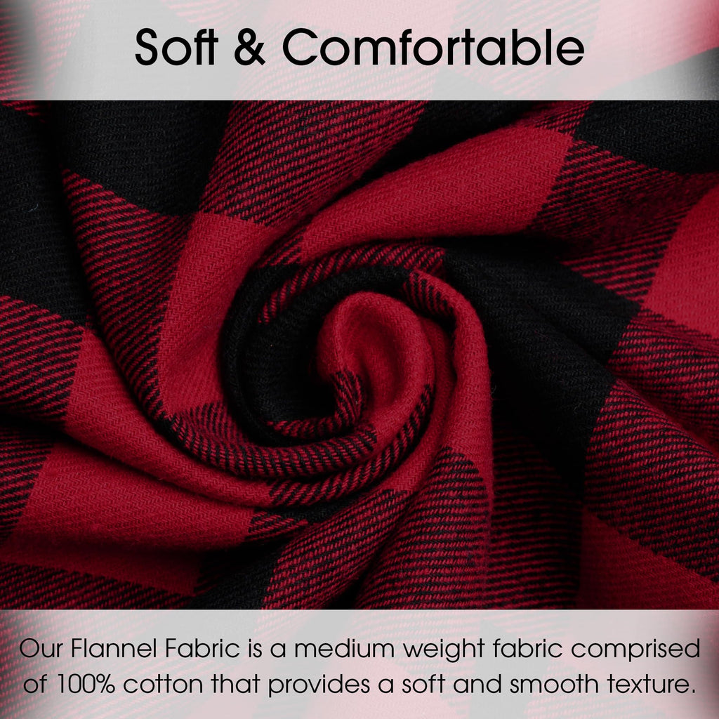 Textiles 3 Yard Bolt Red & Black Buffalo Plaid Flannel Fabric