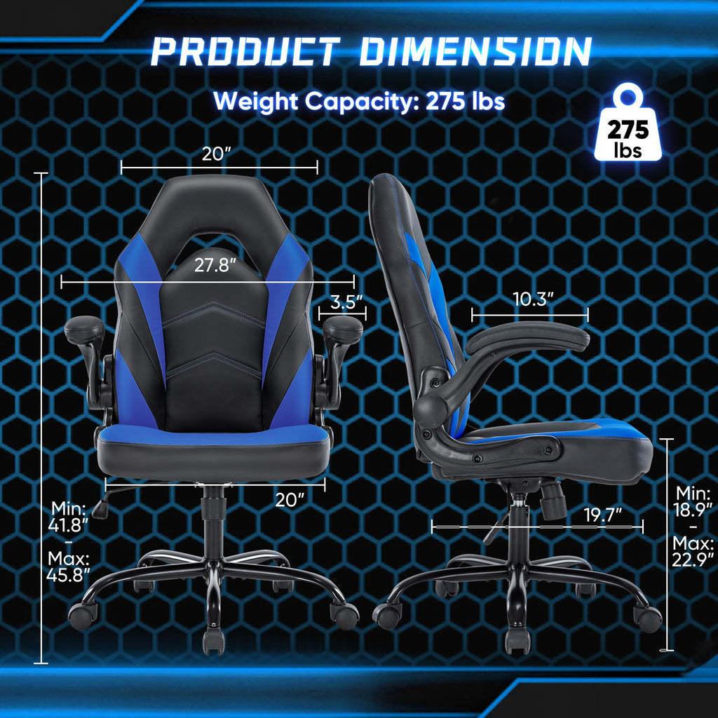 Computer Gaming Chair, Video Gamer Chairs, Comfy Lumbar Support