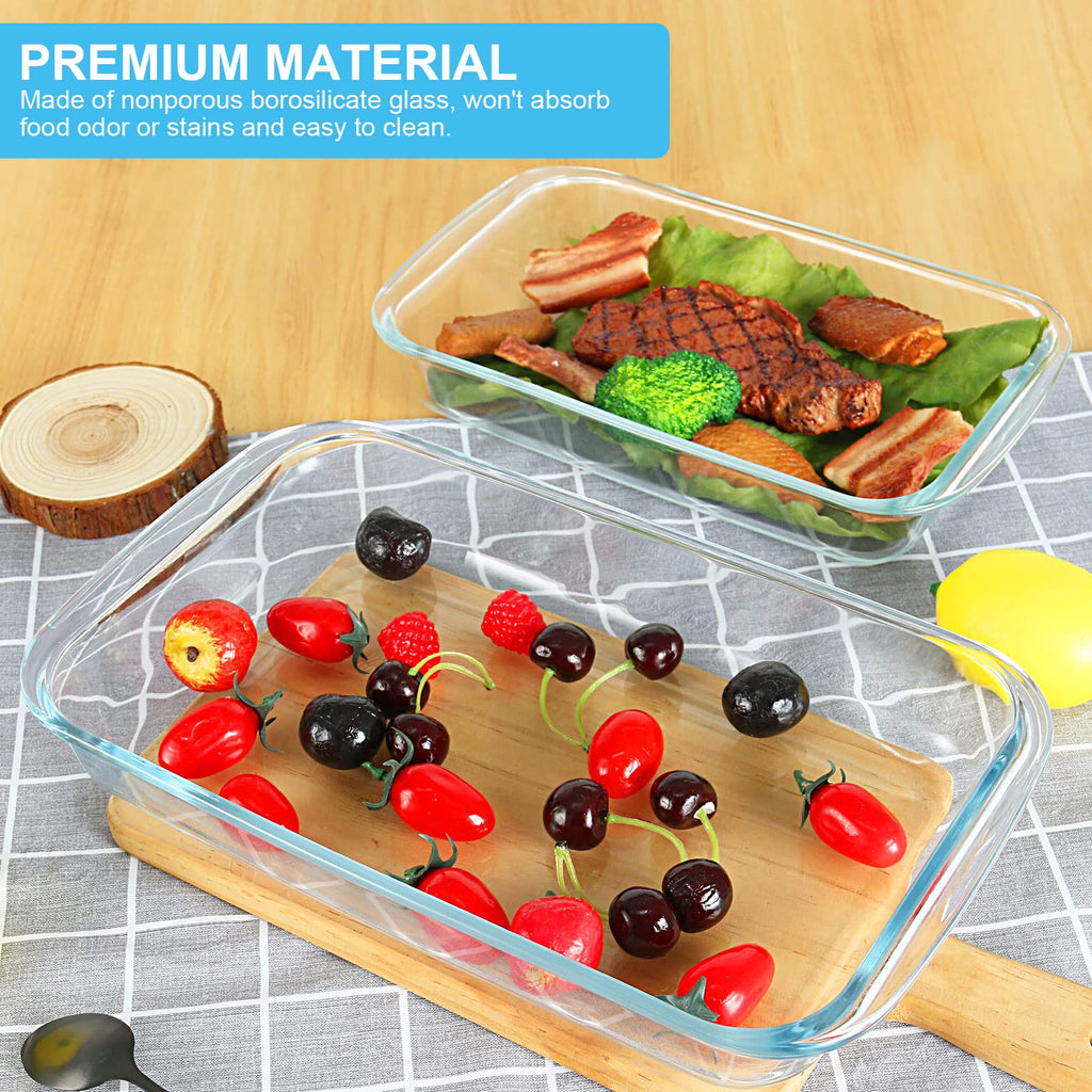 8 Pieces Glass Baking Dish with Lids, Blue