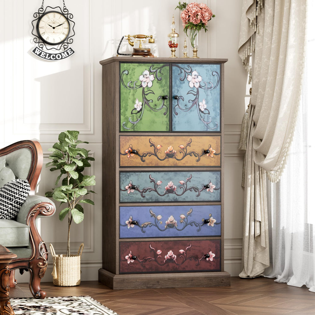 50" H Boho Vintage, 4 Drawer