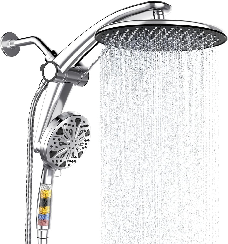 Shower Head with filtered Handheld High Pressure daul Shower Heads with Handheld Spray Combo and 10 Sprays Handheld