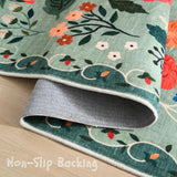 Area Rugs 9x12 Living Room Clearance Washable Boho Rug Non Slip Floral Vintage Low Pile Large Rug fo