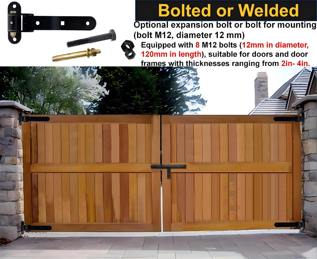 13" Heavy Duty Gate Hinges, 900 LBS Load Capacity, Thickened Solid Steel