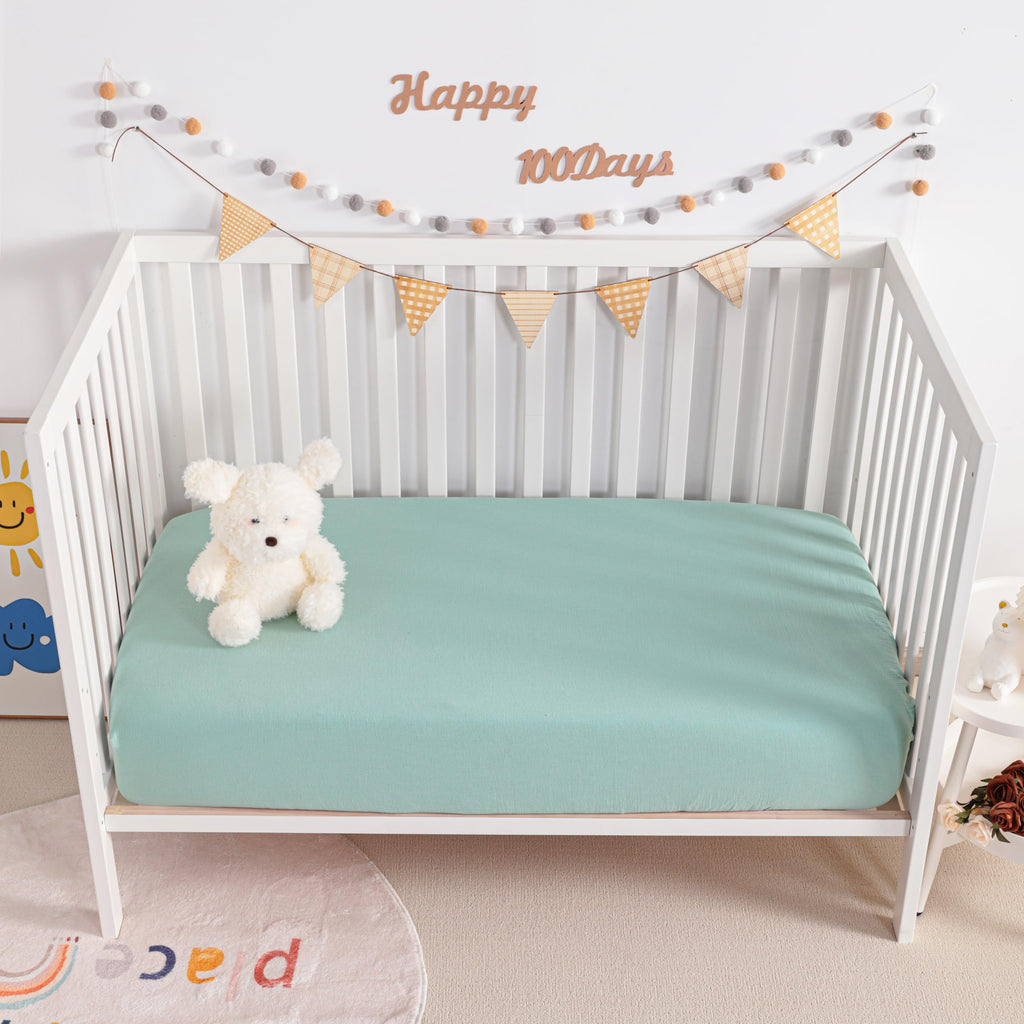 Mini Crib Muslin Fitted Sheets, 2 Pack, 24 x 38, Mint