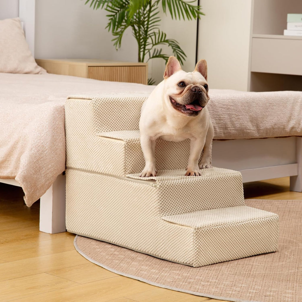 Dog Steps for Bed & Couch, 18.5" H 4-Step Pet Stairs for Small Dogs