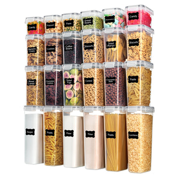 Airtight Food Storage Containers with Lids, 24 pcs, Gray