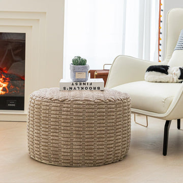 Pouf Ottoman Round Foam Filled Foot Rest Stool Floor Pouf Footrest