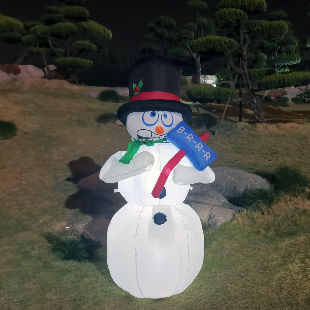 6FT Christmas Inflatables Shivering Snowman Inflatable Outdoor Indoor Decorations, Animated Shaking Snowman