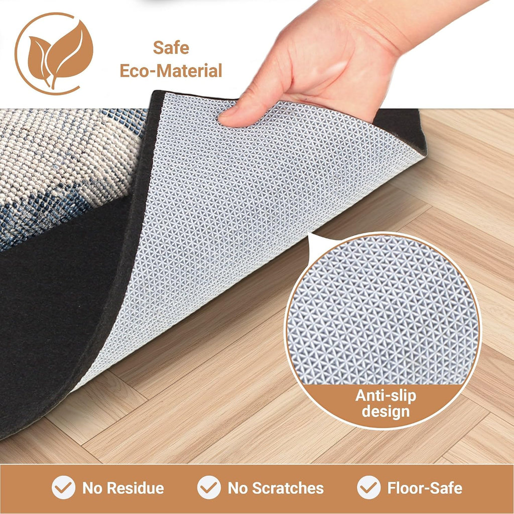 5 x 7 Ft 1/8" Thick Felt Rubber Dual Surface Rug Pad, Waterproof Non Slip Rug Padding for Vinyl Plank, Laminate &