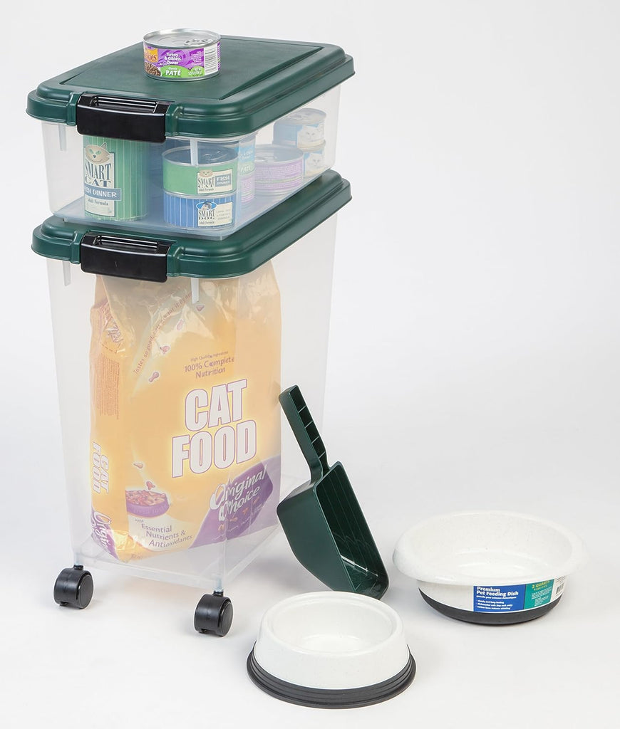 USA Airtight Pet Food Container, Up to 30 lbs & 11 lbs, Green