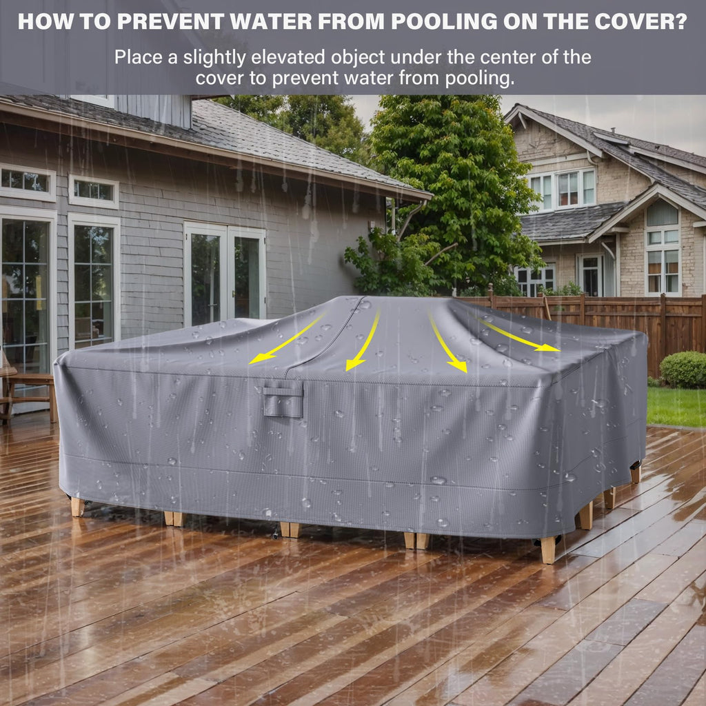 Patio Furniture Cover - Heavy-Duty 600D Oxford Waterproof Outdoor Furniture Covers with Windproof Buckle Straps for